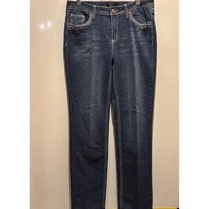 Earl Blue Jeans Women's Size 10 Straight Leg Rhinestone Embellishments